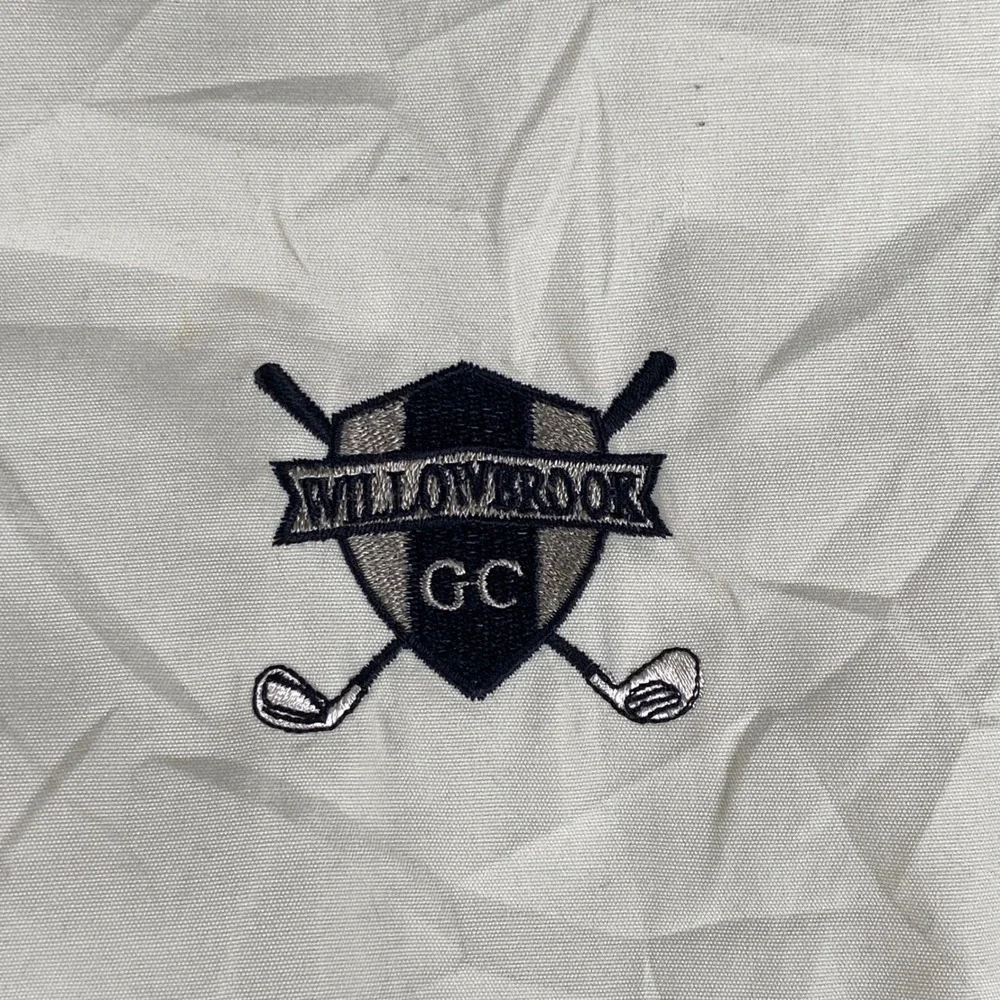 Vintage AM Player Windbreaker Jacket‎ Mens XL Cream Willowbrook GC Golf Course